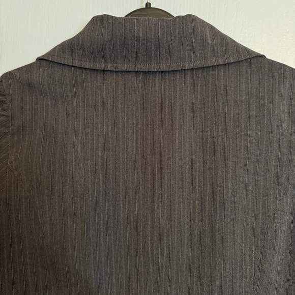 Guess Y2K Office Siren‎ Cap Sleeve Blazer Sz L Gray Pinstripe Sexy 90s NO BELT - Picture 8 of 15